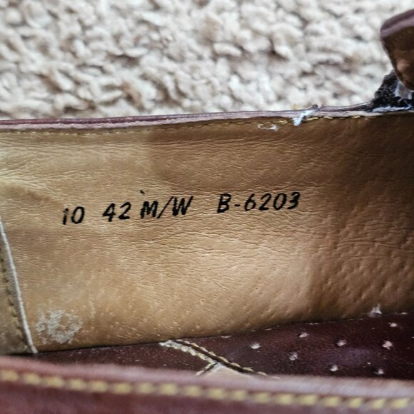 Born Tassel Loafers Mens 9 Brown Leather Slip On Dress Shoes B-6203 Handcrafted - Picture 7 of 10